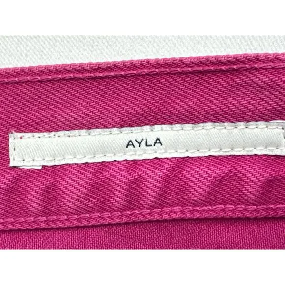 Citizens of Humanity Women's Ayla Undone Hem Crop Pink Denim Jeans -27 (28x20.5) - Picture 6 of 9